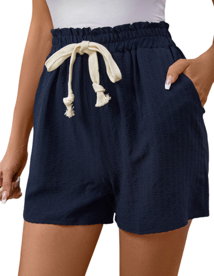 SHOPIQAT New Casual Elastic Waist Tie Shorts - Premium  from shopiqat - Just $7.500! Shop now at shopiqat