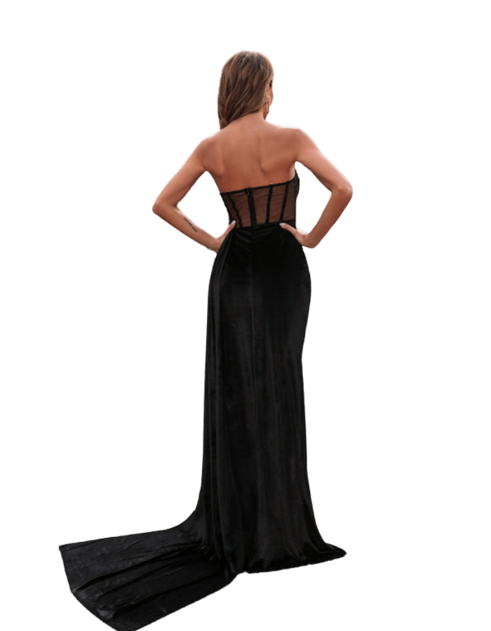 SHOPIQAT Woman's Spring and Summer New Korean Velvet Tube Top Hollow Dress - Premium  from shopiqat - Just $16.900! Shop now at shopiqat