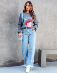 SHOPIQAT Ladies' Loose Casual Fashion Simple Tassel Straight Jeans - Premium  from shopiqat - Just $12.100! Shop now at shopiqat