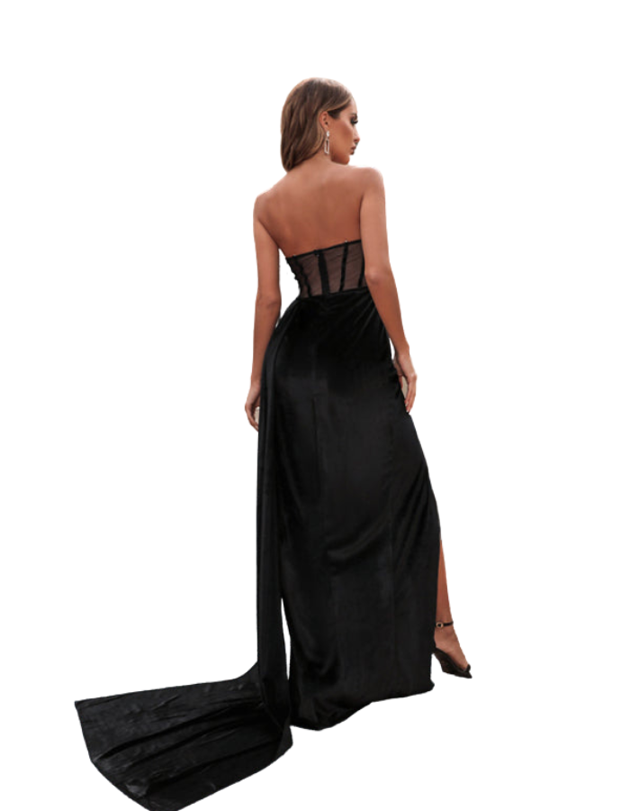 SHOPIQAT Woman's Spring and Summer New Korean Velvet Tube Top Hollow Dress - Premium  from shopiqat - Just $16.900! Shop now at shopiqat