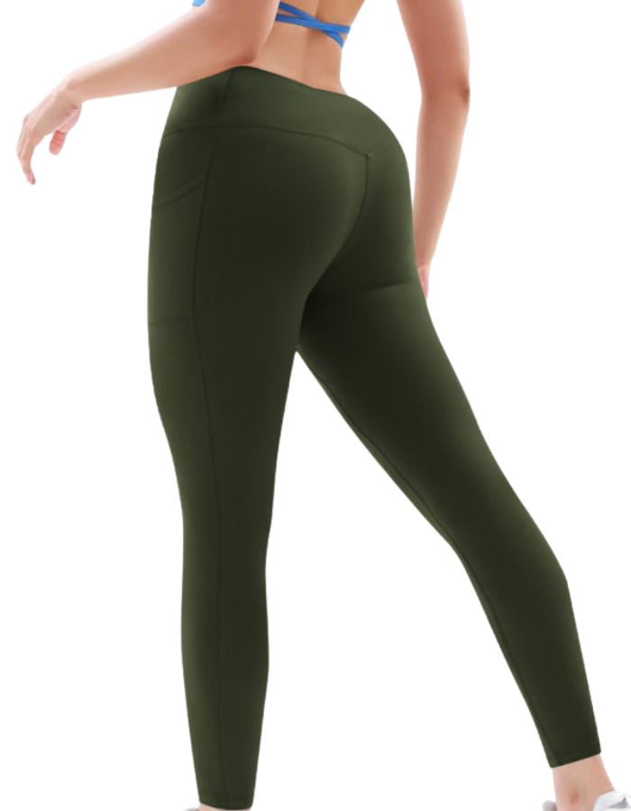SHOPIQAT  New Women's High Waist Hip Pocket Yoga Leggings