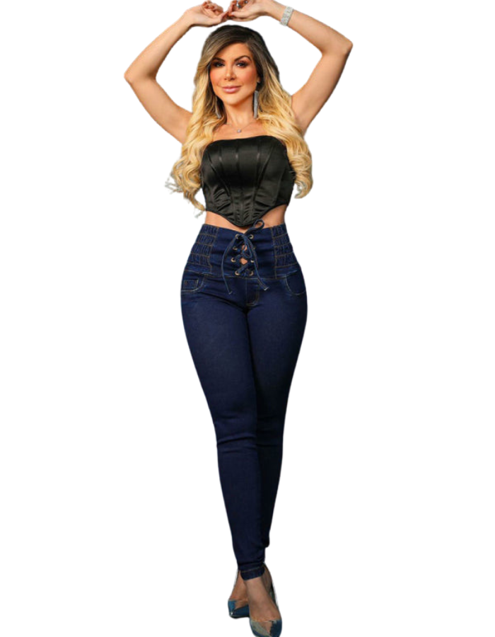 SHOPIQAT New High-Waisted Slimming Butt-Lifting Strappy Slim-Fitting Jeans - Premium  from shopiqat - Just $13.500! Shop now at shopiqat