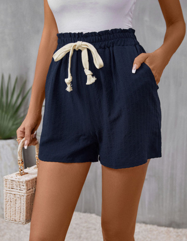 SHOPIQAT New Casual Elastic Waist Tie Shorts - Premium  from shopiqat - Just $7.500! Shop now at shopiqat
