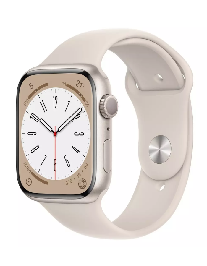 Apple Watch Series 8 GPS 45mm Starlight Aluminium Case with Starlight Sport Band - Regular