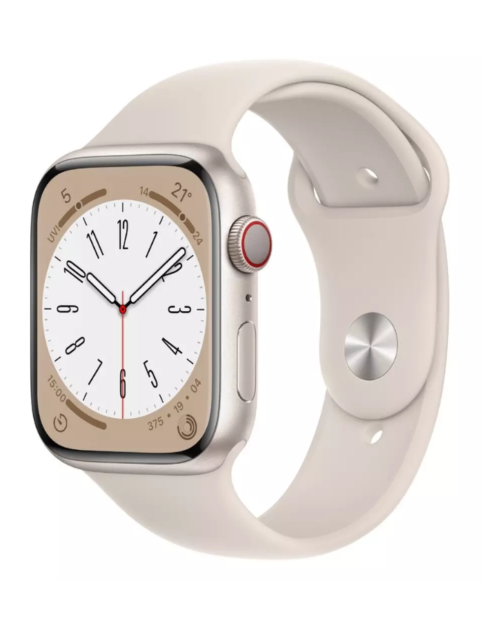 Apple Watch Series 8 GPS + Cellular 41mm Gold Stainless Steel Case with Starlight Sport Band - Regular