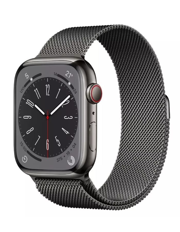 Apple Watch Series 8 GPS + Cellular 41mm Graphite Stainless Steel Case with Graphite Milanese Loop