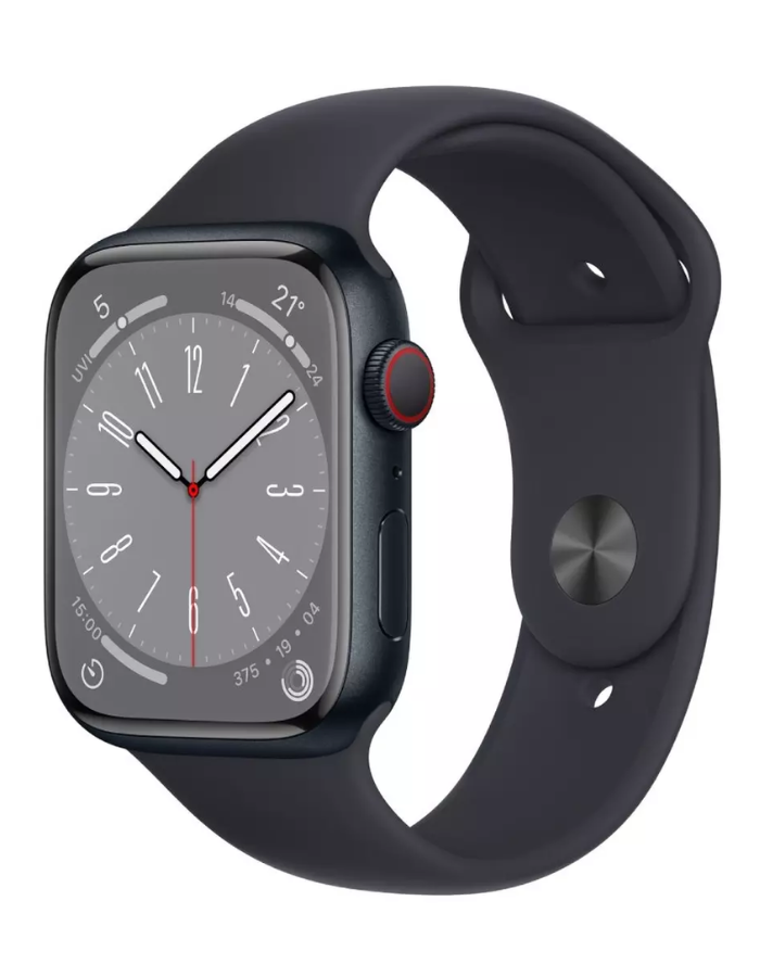 Apple Watch Series 8 GPS + Cellular 45mm Midnight Aluminum Case with Midnight Sport Band - Regular