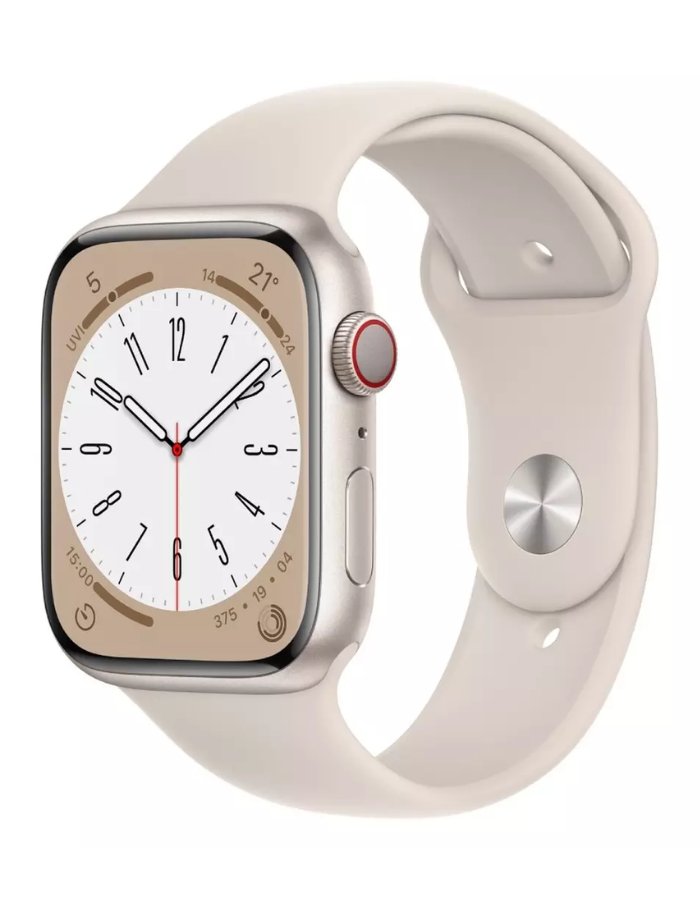 Apple Watch Series 8 GPS + Cellular 45mm Starlight Aluminum Case with Starlight Sport Band - Regular
