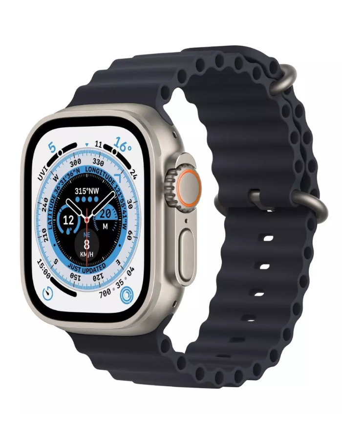 Apple Watch Ultra GPS + Cellular, 49mm Titanium Case with Midnight Ocean Band