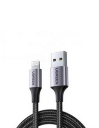 Ugreen ALU Case Braided Lightning Cable 2m - Black
