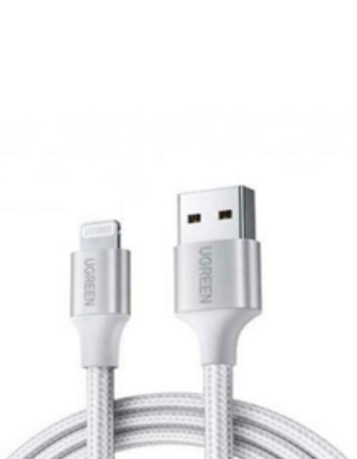 Ugreen ALU Case Braided Lightning Cable 1M - Silver