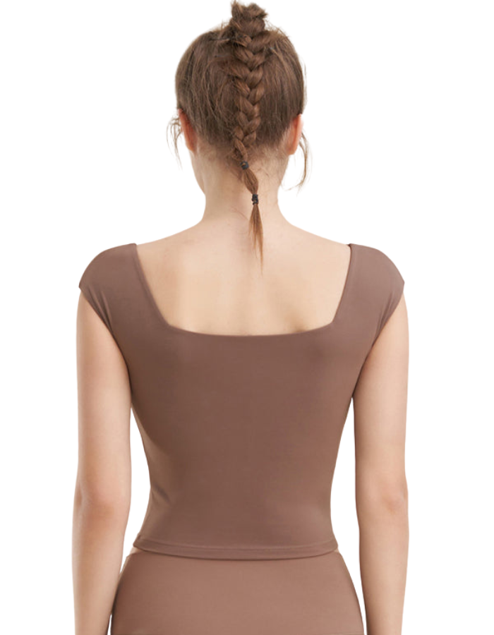 SHOPIQAT Square Neck Sports Tight Tank Yoga Top - Premium  from shopiqat - Just $6.700! Shop now at shopiqat