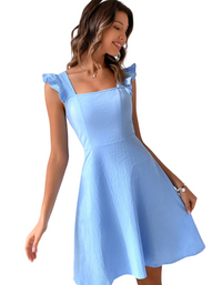 SHOPIQAT New Pastoral Style Suspenders, Sweet Short Skirt, Temperament Commuting Holiday Beach Dress - Premium  from shopiqat - Just $7.650! Shop now at shopiqat