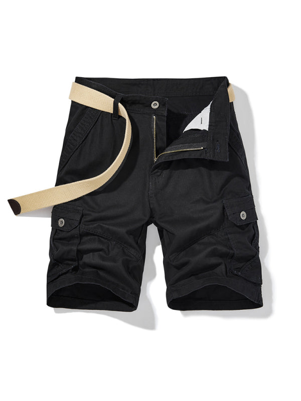 SHOPIQAT Men's Solid Color Casual Multi-Pocket Cargo Shorts（Without Belt） - Premium  from shopiqat - Just $10.500! Shop now at shopiqat