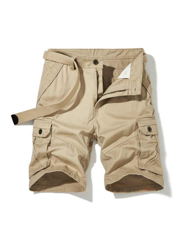 SHOPIQAT Men's Solid Color Casual Multi-Pocket Cargo Shorts（Without Belt） - Premium  from shopiqat - Just $10.500! Shop now at shopiqat