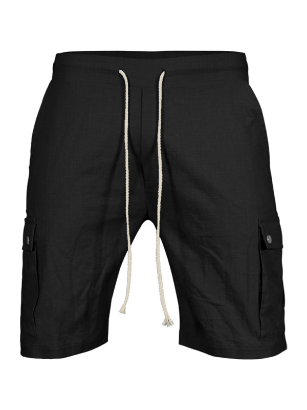 SHOPIQAT Casual Men's Slim Drawstring Shorts Thin Quarter Pants Cargo Shorts - Premium  from shopiqat - Just $5.880! Shop now at shopiqat