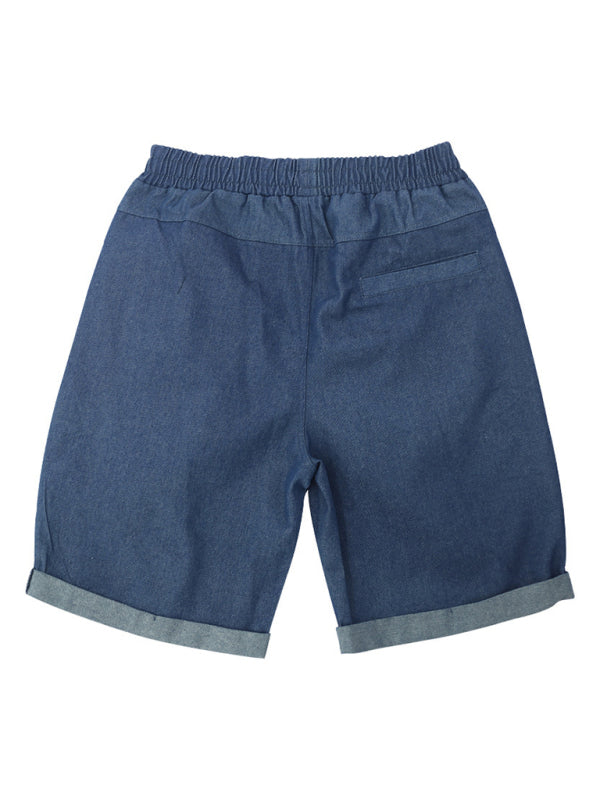 SHOPIQAT Casual Three-Quarter Pants Solid Colour Shorts Loose High-Waisted Rope Breathable Shorts - Premium  from shopiqat - Just $7.750! Shop now at shopiqat