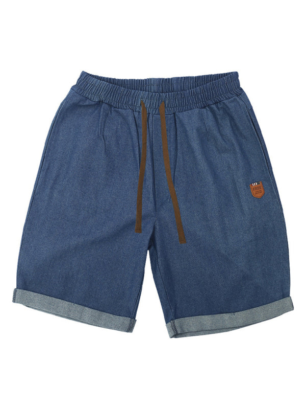 SHOPIQAT Casual Three-Quarter Pants Solid Colour Shorts Loose High-Waisted Rope Breathable Shorts - Premium  from shopiqat - Just $7.750! Shop now at shopiqat
