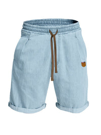 SHOPIQAT Casual Three-Quarter Pants Solid Colour Shorts Loose High-Waisted Rope Breathable Shorts - Premium  from shopiqat - Just $7.750! Shop now at shopiqat