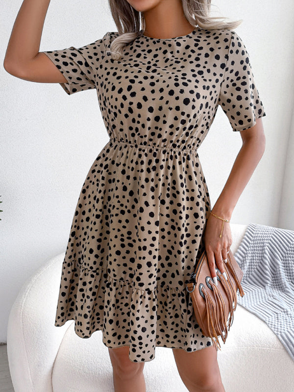 SHOPIQAT New Casual Polka Dot Waist Ruffled Dress - Premium  from shopiqat - Just $7.250! Shop now at shopiqat