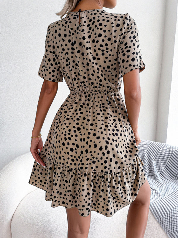 SHOPIQAT New Casual Polka Dot Waist Ruffled Dress - Premium  from shopiqat - Just $7.250! Shop now at shopiqat