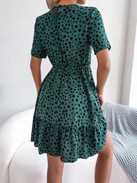 SHOPIQAT New Casual Polka Dot Waist Ruffled Dress - Premium  from shopiqat - Just $7.250! Shop now at shopiqat