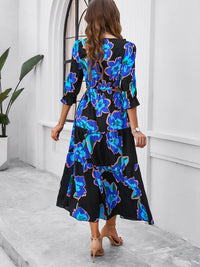 SHOPIQAT Spring and Summer New Holiday Casual Printed V-Neck Slit Dress - Premium  from shopiqat - Just $10.100! Shop now at shopiqat