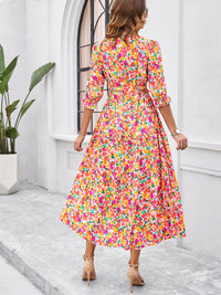 SHOPIQAT Spring and Summer New Holiday Casual Printed V-Neck Slit Dress - Premium  from shopiqat - Just $10.100! Shop now at shopiqat