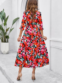 SHOPIQAT Spring and Summer New Holiday Casual Printed V-Neck Slit Dress - Premium  from shopiqat - Just $10.100! Shop now at shopiqat