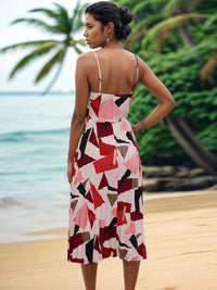 SHOPIQAT New Women's Sling Holiday Geometric Print A-Line Midi Dress - Premium  from shopiqat - Just $9.800! Shop now at shopiqat