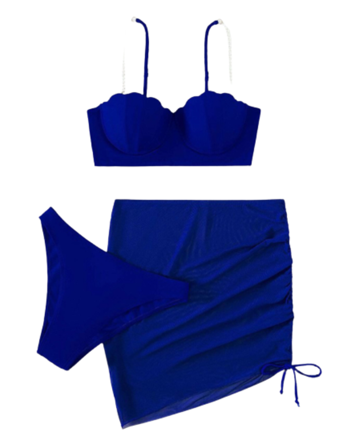 SHOPIQAT Shell Shape Bikini 3-Pieces Set