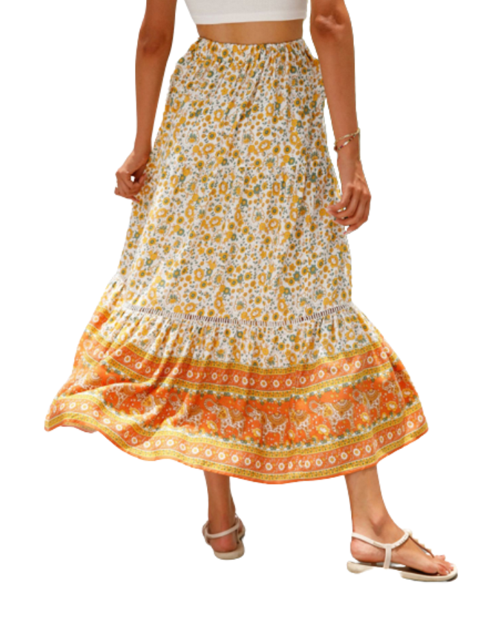 SHOPIQAT Maxi Cotton Bohemian Beach Resort Skirt - Premium  from shopiqat - Just $6.950! Shop now at shopiqat