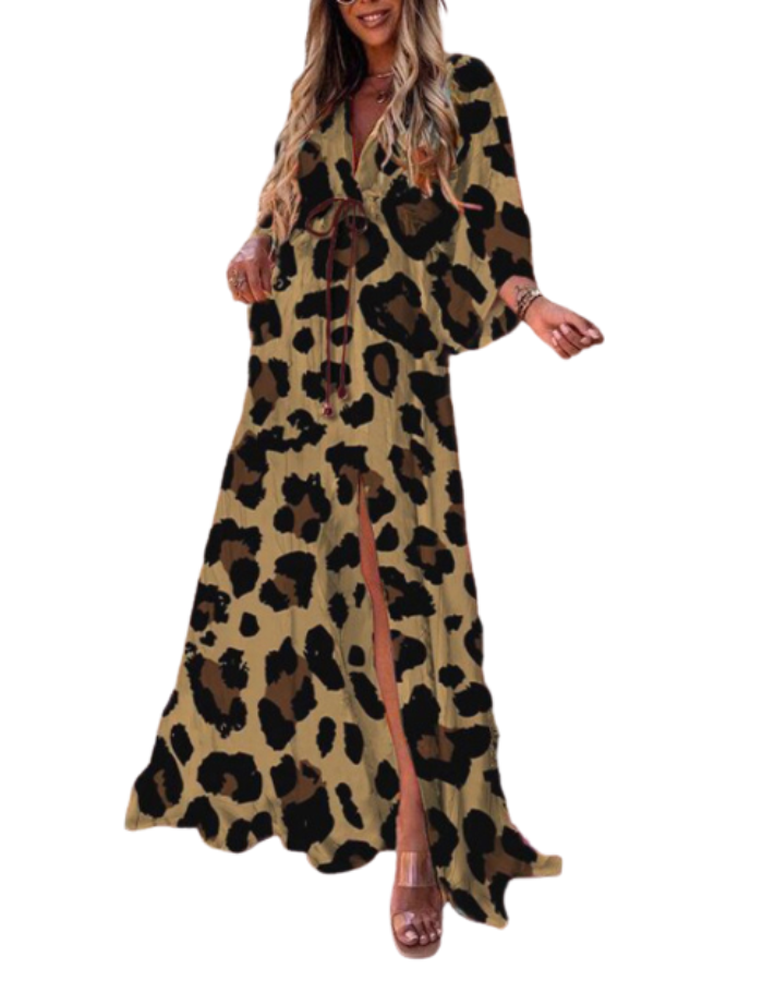 SHOPIQAT Floral Chiffon Midi Slit Dress - Premium  from shopiqat - Just $8.00! Shop now at shopiqat