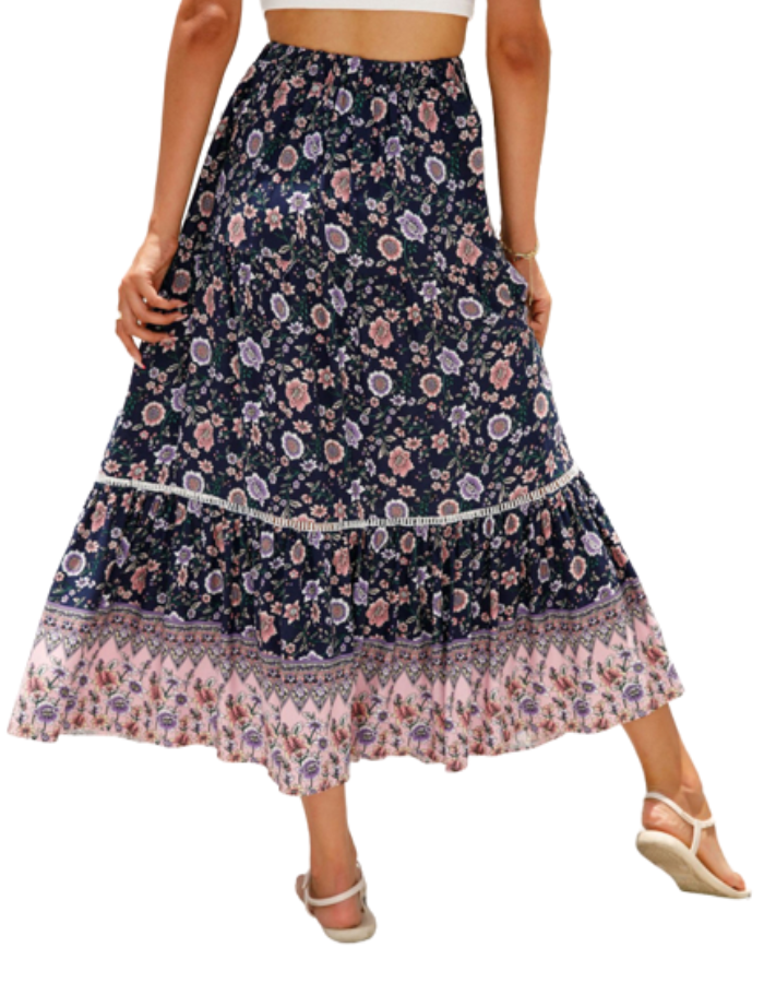 SHOPIQAT Maxi Cotton Bohemian Beach Resort Skirt - Premium  from shopiqat - Just $6.950! Shop now at shopiqat