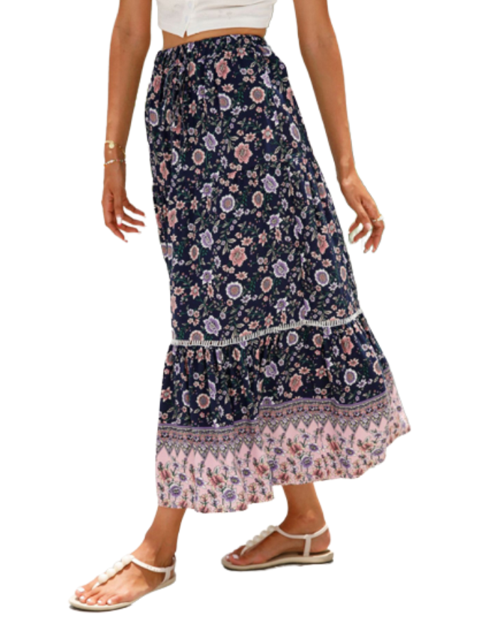 SHOPIQAT Maxi Cotton Bohemian Beach Resort Skirt - Premium  from shopiqat - Just $6.950! Shop now at shopiqat