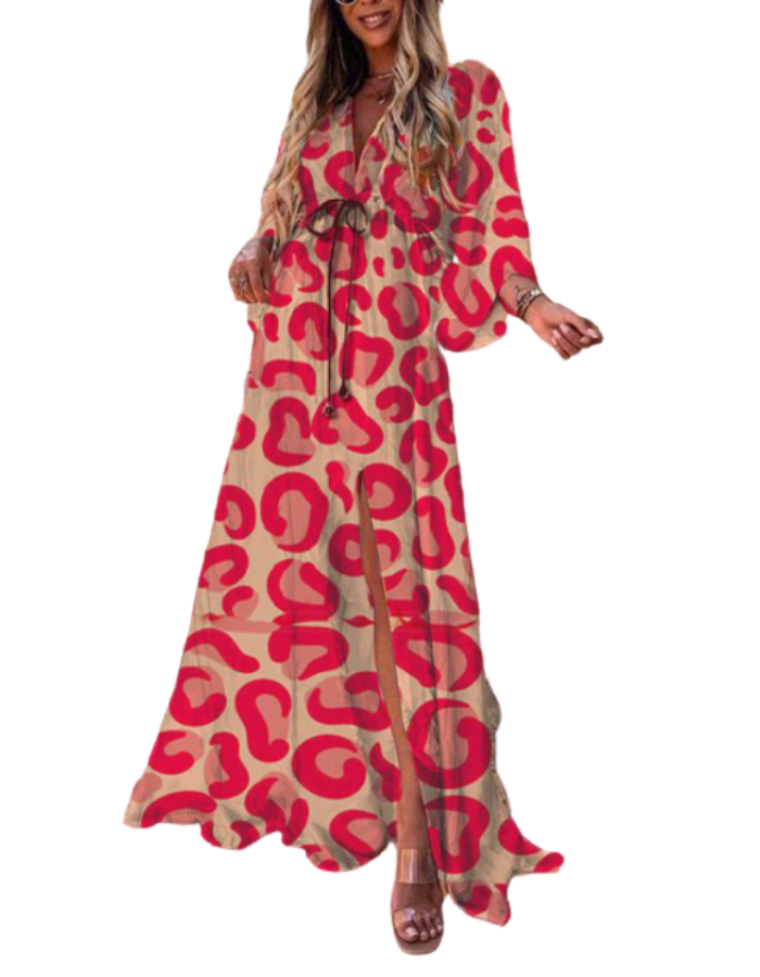 SHOPIQAT Floral Chiffon Midi Slit Dress - Premium  from shopiqat - Just $8.00! Shop now at shopiqat