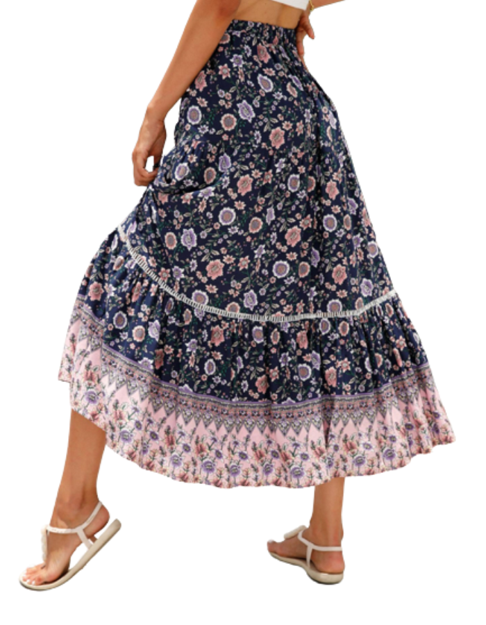 SHOPIQAT Maxi Cotton Bohemian Beach Resort Skirt - Premium  from shopiqat - Just $6.950! Shop now at shopiqat
