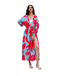 SHOPIQAT Floral Chiffon Midi Slit Dress - Premium  from shopiqat - Just $8.00! Shop now at shopiqat
