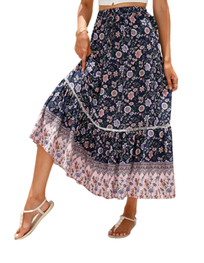 SHOPIQAT Maxi Cotton Bohemian Beach Resort Skirt - Premium  from shopiqat - Just $6.950! Shop now at shopiqat