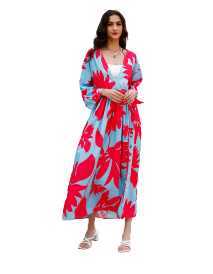 SHOPIQAT Floral Chiffon Midi Slit Dress - Premium  from shopiqat - Just $8.00! Shop now at shopiqat