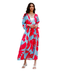 SHOPIQAT Floral Chiffon Midi Slit Dress - Premium  from shopiqat - Just $8.00! Shop now at shopiqat