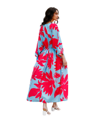 SHOPIQAT Floral Chiffon Midi Slit Dress - Premium  from shopiqat - Just $8.00! Shop now at shopiqat