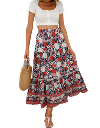 SHOPIQAT Maxi Cotton Bohemian Beach Resort Skirt - Premium  from shopiqat - Just $6.950! Shop now at shopiqat