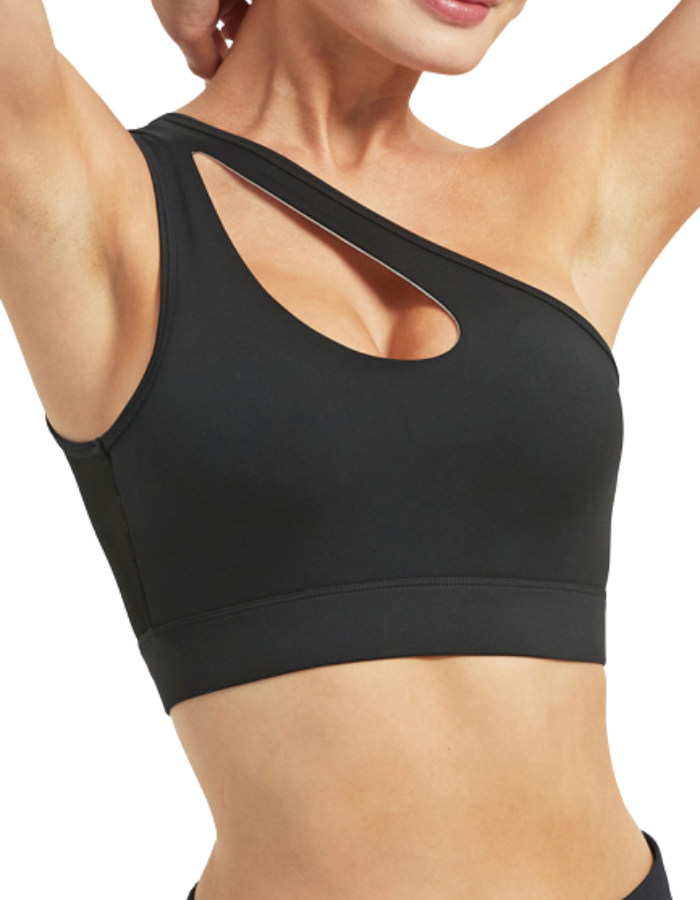 SHOPIQAT Mesh One Shoulder Sports Bra