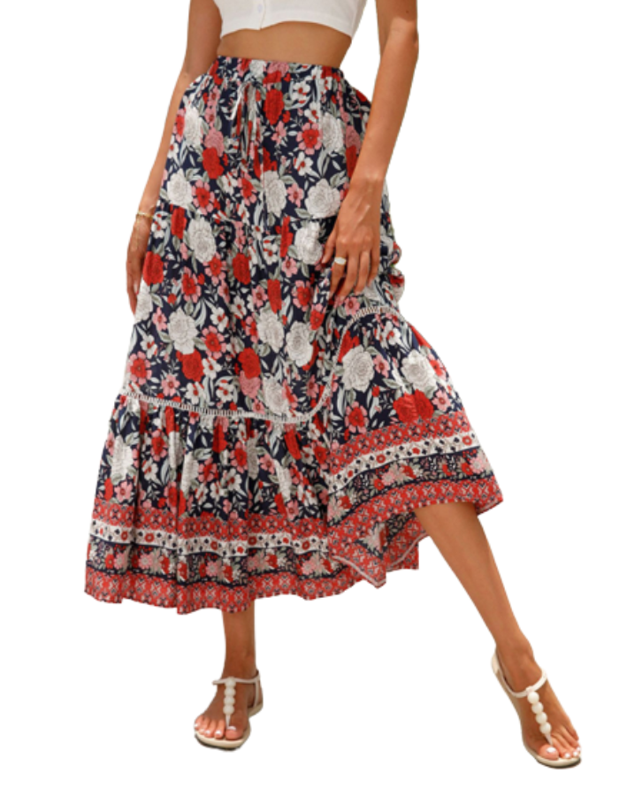 SHOPIQAT Maxi Cotton Bohemian Beach Resort Skirt - Premium  from shopiqat - Just $6.950! Shop now at shopiqat