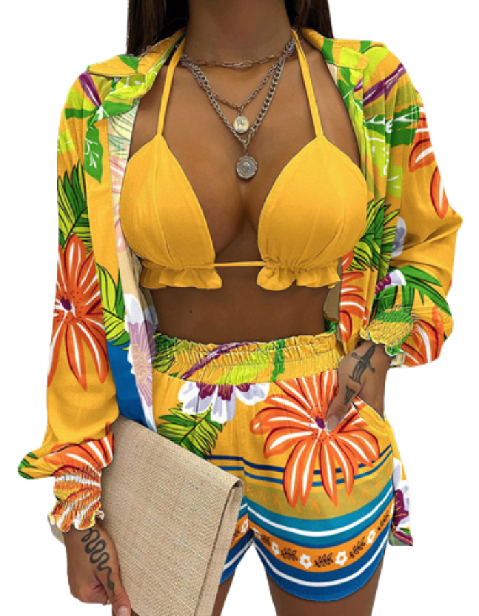 SHOPIQAT Long-Sleeved Shirt and Shorts