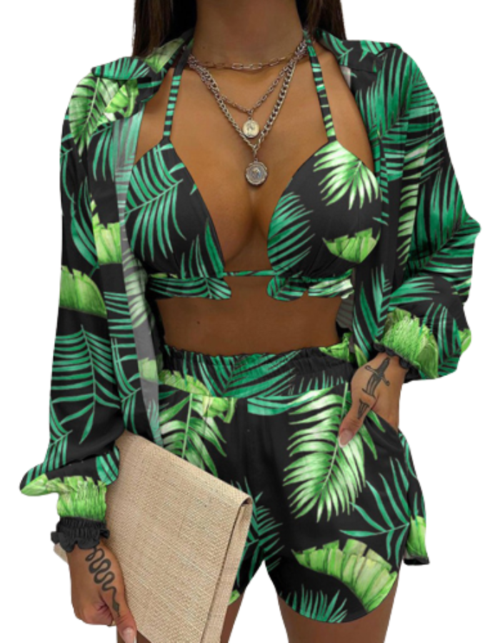 SHOPIQAT Long-Sleeved Shirt and Shorts