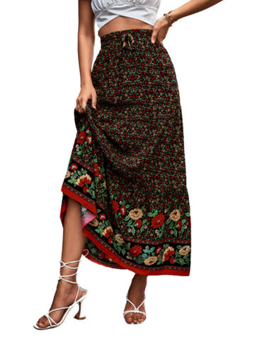 SHOPIQAT Casual Holiday High Waist Floral Long Skirt - Premium  from shopiqat - Just $7.650! Shop now at shopiqat
