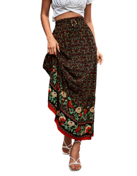 SHOPIQAT Casual Holiday High Waist Floral Long Skirt - Premium  from shopiqat - Just $7.650! Shop now at shopiqat