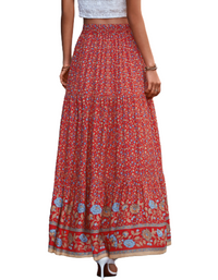 SHOPIQAT Casual Holiday High Waist Floral Long Skirt - Premium  from shopiqat - Just $7.650! Shop now at shopiqat